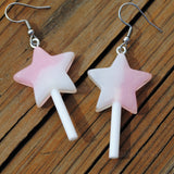 Gradient sparkle Star Lollipop Earrings