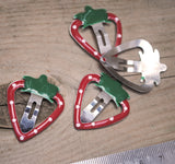 Set of 4 Strawberry Frame hair clips