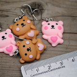 Jumping for Joy heart Bears earrings