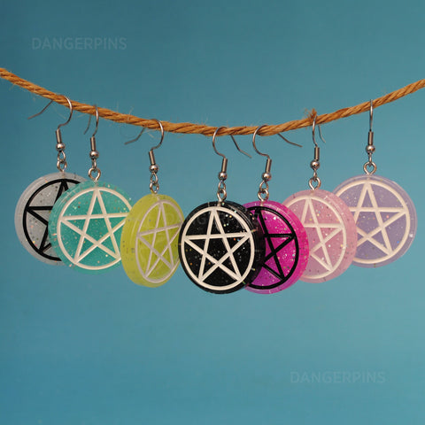 Sparkle Witch Pentagram earrings