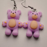 Large Gentle pastel Bears earrings