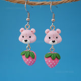 Strawberry Bear cascades earrings