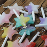 Gradient sparkle Star Lollipop Earrings