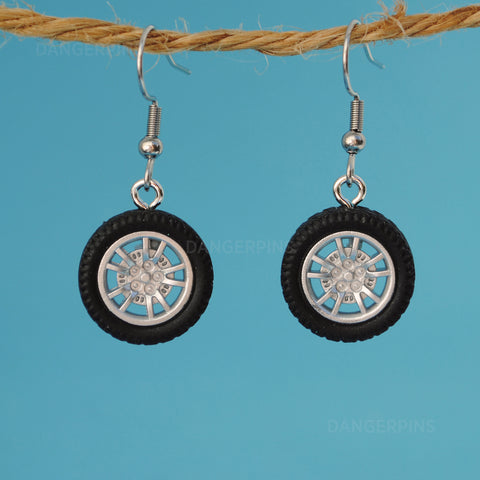 Really Fast Car Tires earrings