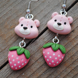 Strawberry Bear cascades earrings