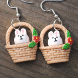 Bunny in a basket earrings