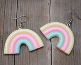 Large chunky 3 bar rainbow earrings