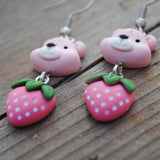 Strawberry Bear cascades earrings