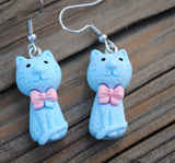 Fancy Blue Cat earrings