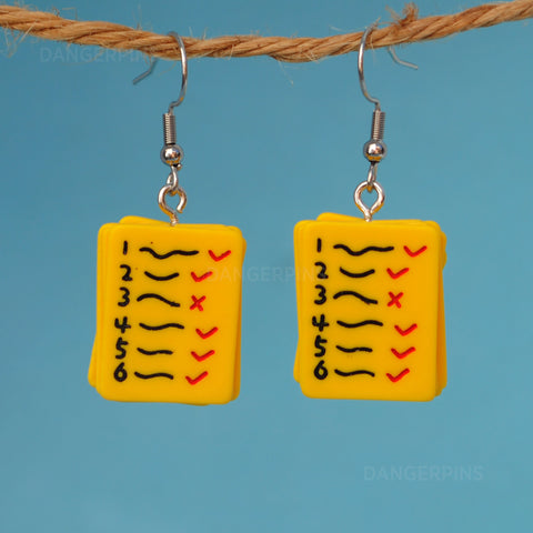 Neat little lists earrings