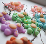 Large Gentle pastel Bears earrings