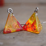 Amber Galaxy RPG dice earrings