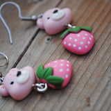 Strawberry Bear cascades earrings