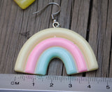 Large chunky 3 bar rainbow earrings