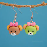 Peppermint & Coco Bear sisters earrings