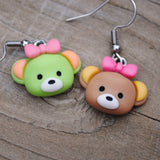 Peppermint & Coco Bear sisters earrings