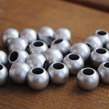 25 metallic plastic rounded hair beads