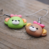 Peppermint & Coco Bear sisters earrings