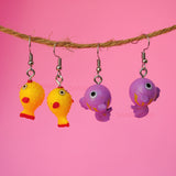 Happy bright  Puffer fish earrings