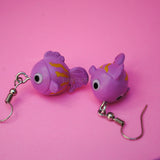 Happy bright  Puffer fish earrings