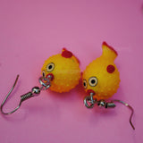 Happy bright  Puffer fish earrings