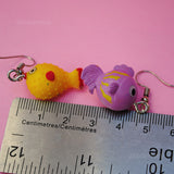 Happy bright  Puffer fish earrings