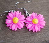 Glitter Daisies flowers earrings