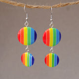 Double Rainbows disc stripes earrings