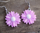 Glitter Daisies flowers earrings