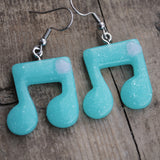 Sparkle music notes earrings