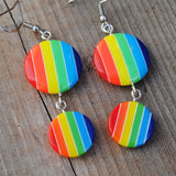 Double Rainbows disc stripes earrings