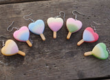 Large Heart gradient popsicle earrings