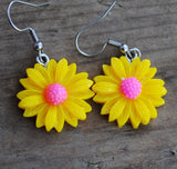 Glitter Daisies flowers earrings