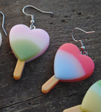 Large Heart gradient popsicle earrings