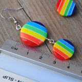 Double Rainbows disc stripes earrings