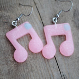 Sparkle music notes earrings