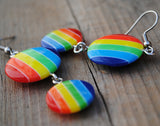 Double Rainbows disc stripes earrings