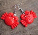 Colorful crab earrings