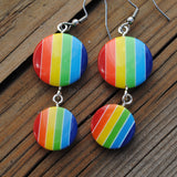 Double Rainbows disc stripes earrings