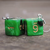 Poison Apple Swirl swirl RPG dice earrings