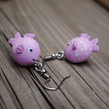 Happy Purple fish earrings