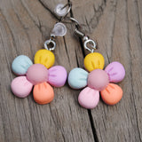 Pastel pillow daisy earrings