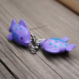 Happy Purple fish earrings