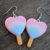 Large Heart gradient popsicle earrings