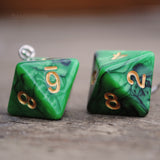 Poison Apple Swirl swirl RPG dice earrings