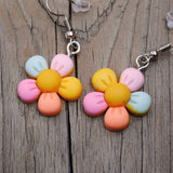 Pastel pillow daisy earrings