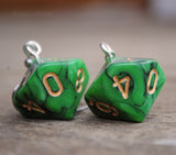 Poison Apple Swirl swirl RPG dice earrings