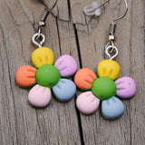 Pastel pillow daisy earrings