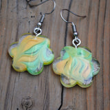 Psychedelic candy swirl flowers earrings