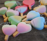 Large Heart gradient popsicle earrings